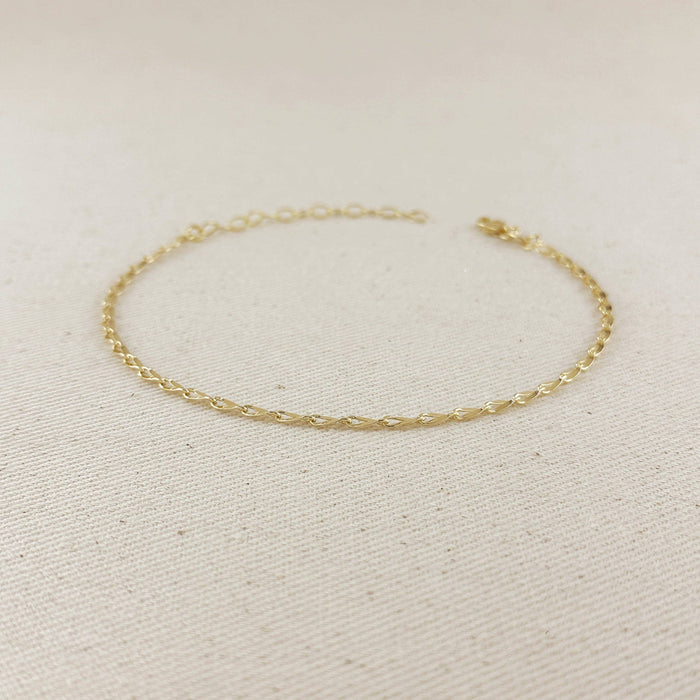 18k Gold Filled Detailed Chain Anklet