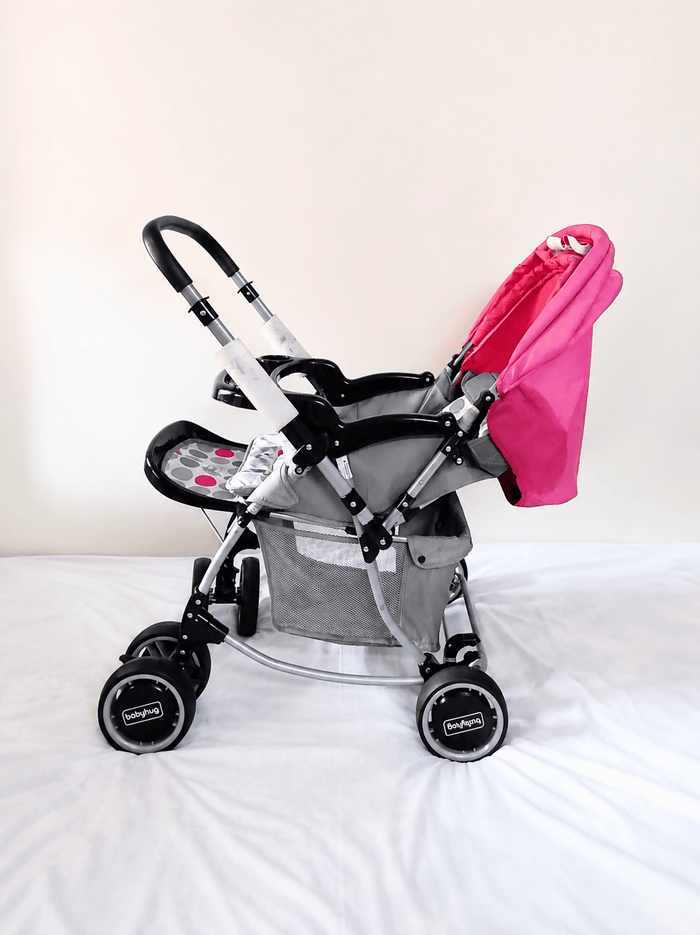 BABYHUG 2 in 1 Rock n Roll Reversible Handle Baby Stroller Pram Reclining 5-Point B118