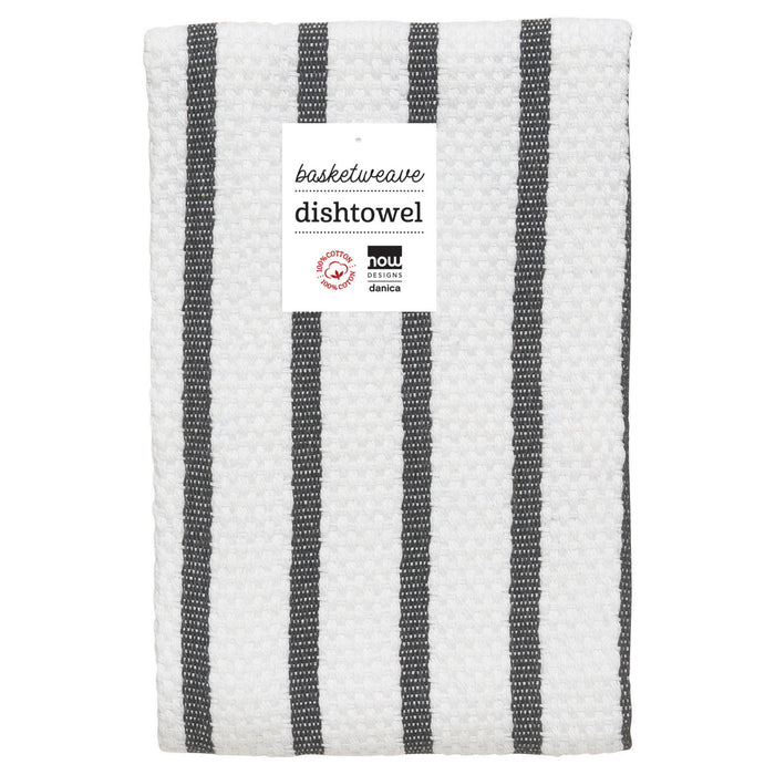 Basketweave Black Dishtowel