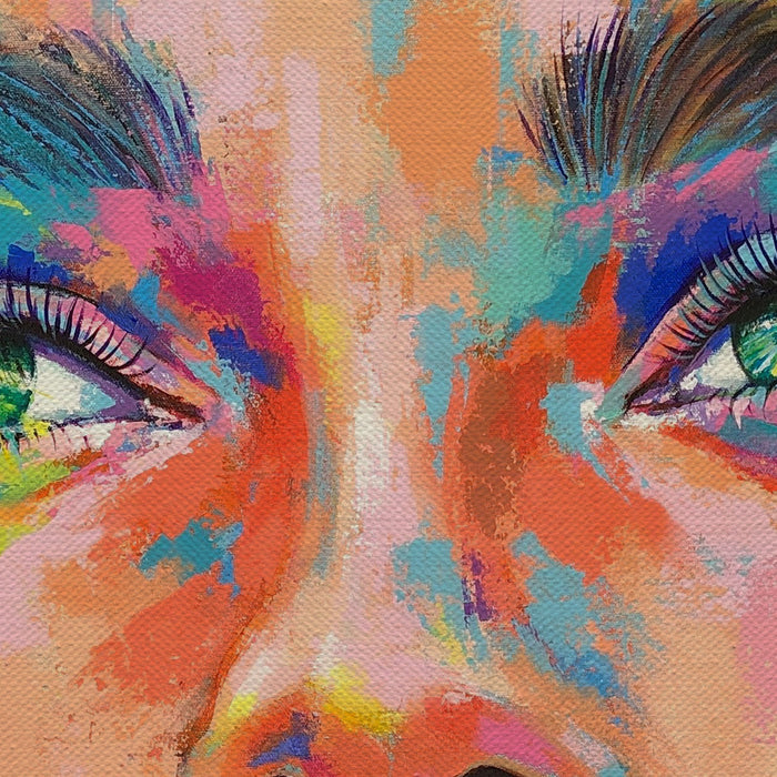 Colorful Woman Portrait Canvas Wall Art