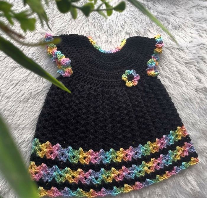 Black crocheted dress