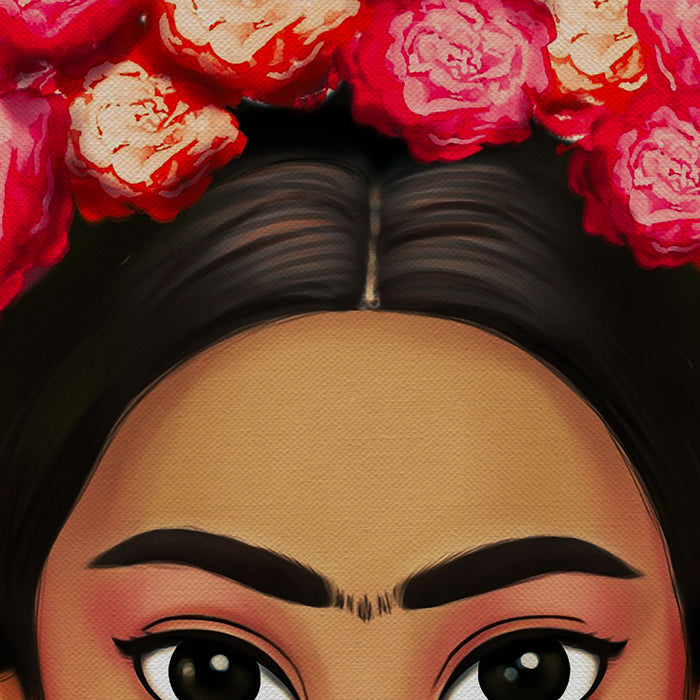 Frida Kahlo Cartoon Style Canvas Wall Art