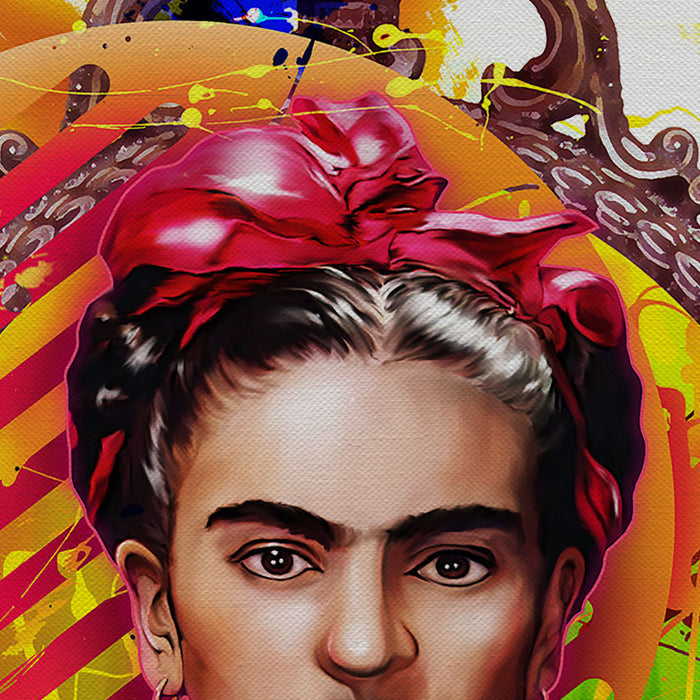 Frida Kahlo Colourful Splash Canvas Wall Art