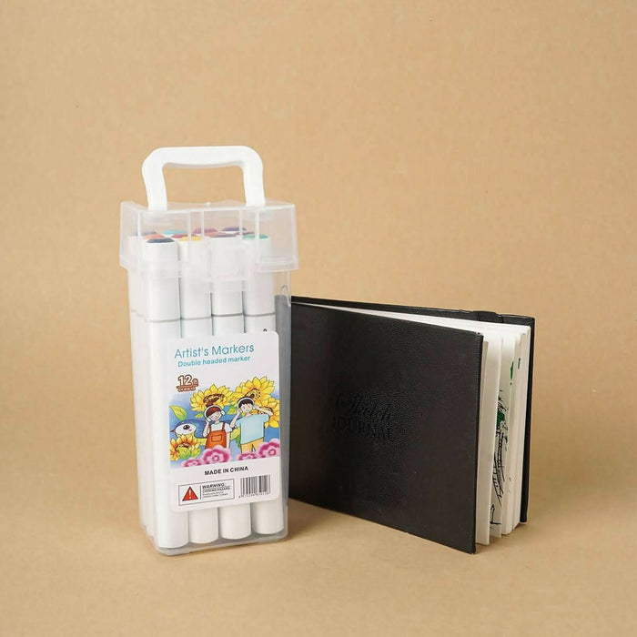 Markers are built with dual tips that are fine (narrow) and broad to allow you to be creative with a variety of vibrant color options. This is the perfect gift and addition for artists, students, kids, and more for arts and crafts, design etc.