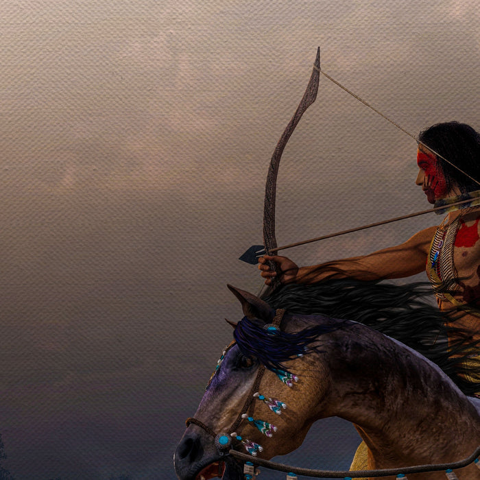 Native American Warriors Hunting Canvas Wall Art