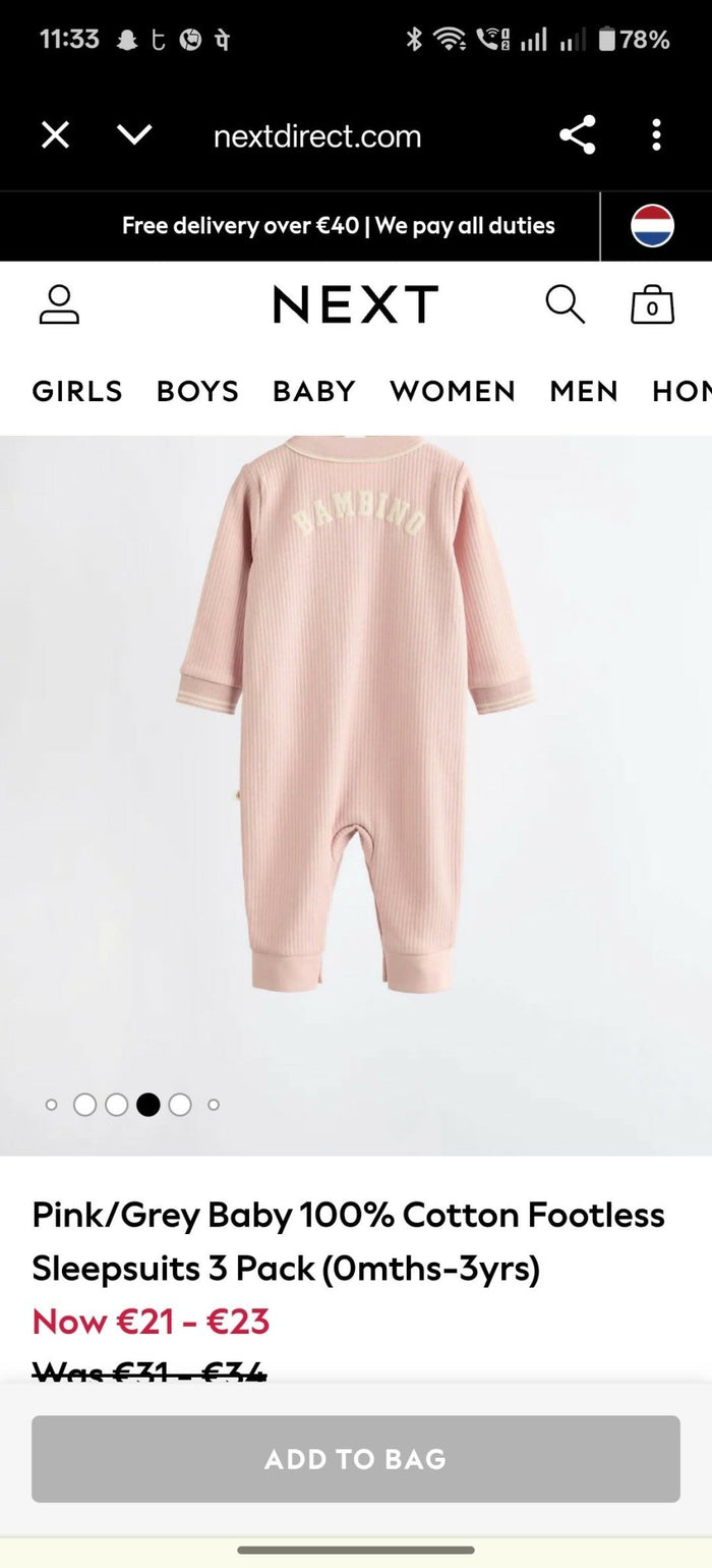 NEXT Baby Brand Nightsuit