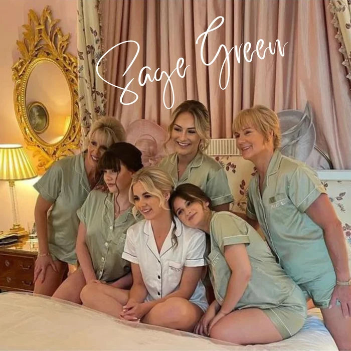Personalised Bridesmaid Satin PJ Set | Custom Bridal Party Pyjamas
