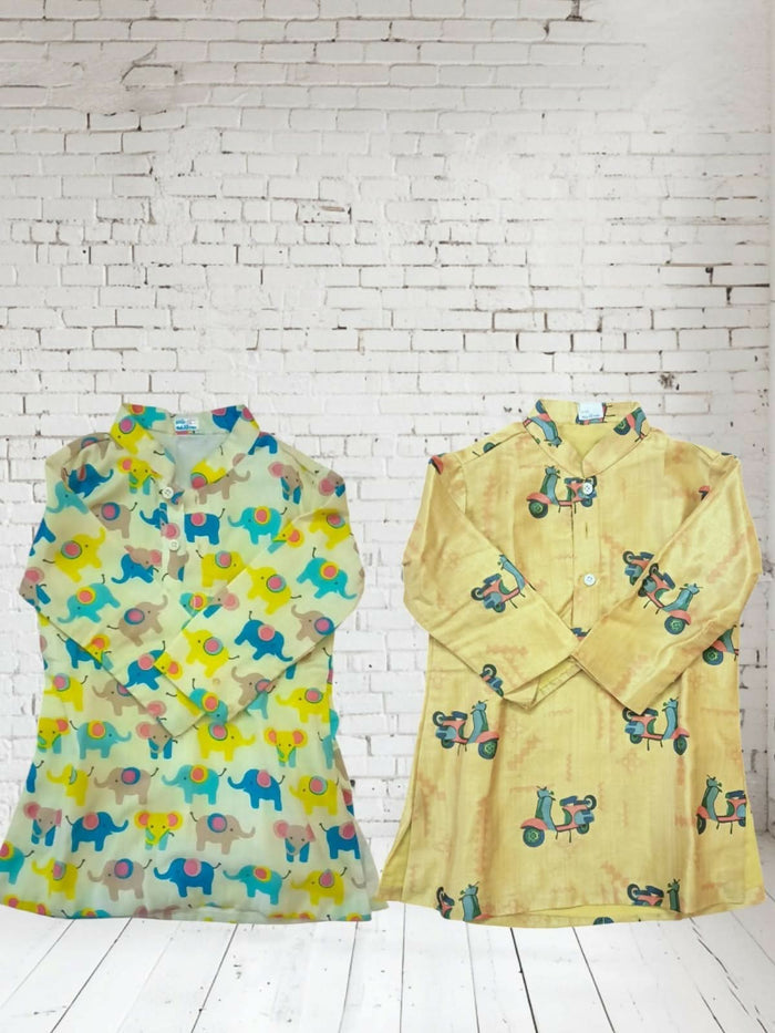 Set Of Two Ethnic Kurtas For Boys