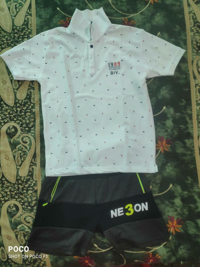 Shorts and White T-Shirt Set For Baby Boy - PyaraBaby