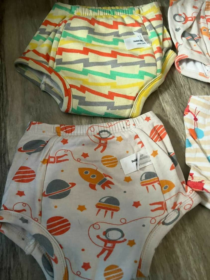 Experience comfort and convenience with SUPER BOTTOMS Padded Underwear - a set of 4 designed for your baby's active lifestyle.