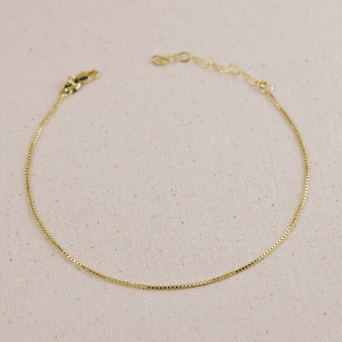 18k Gold Filled 1mm Box Anklet