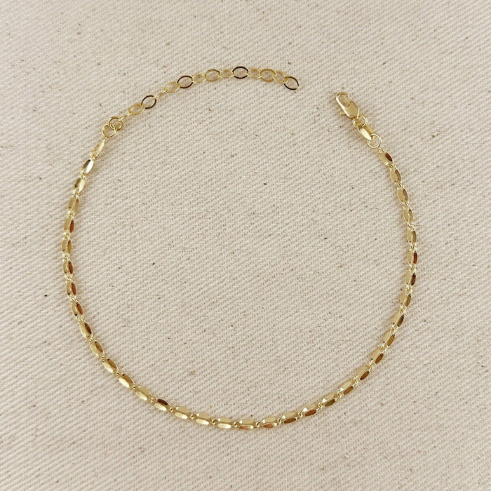 18k Gold Filled Detailed Chain Anklet