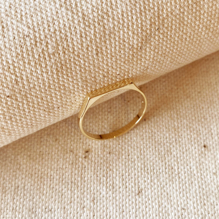 18k Gold Filled Flat Top Ring: 7.5