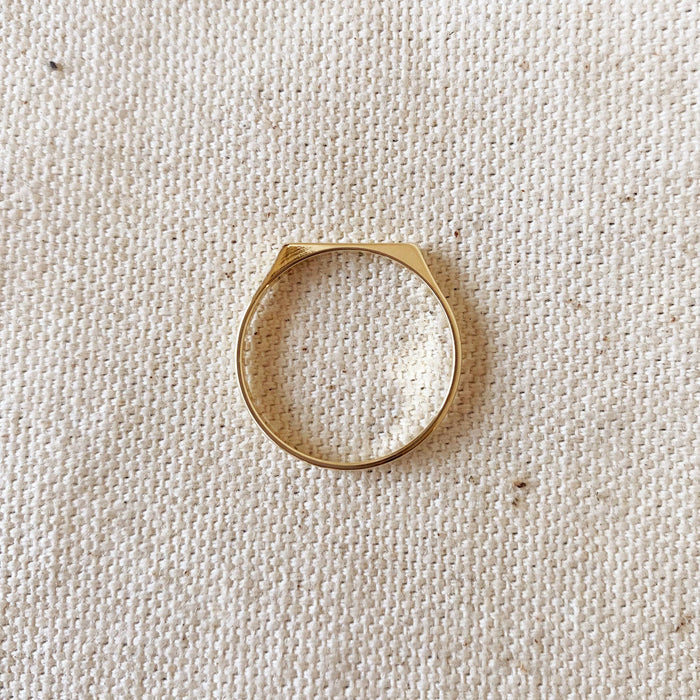 18k Gold Filled Flat Top Ring: 7.5