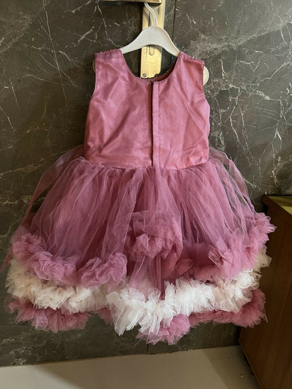 Fancy Frock(Dark Pink) for Baby Girl