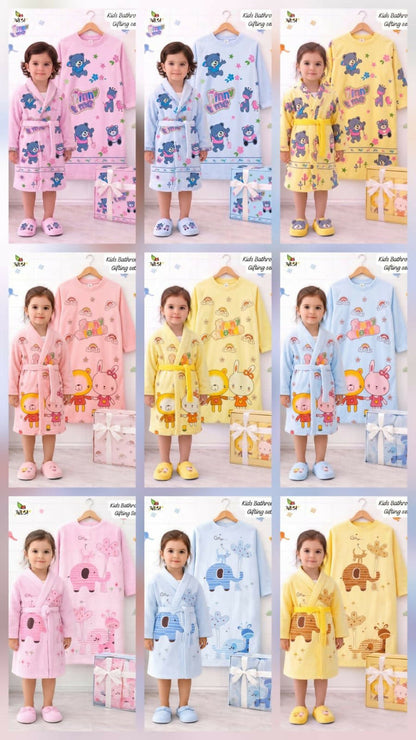 3 PCS Unique Kids Bathrobe Set