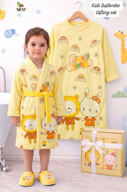 3 PCS Unique Kids Bathrobe Set