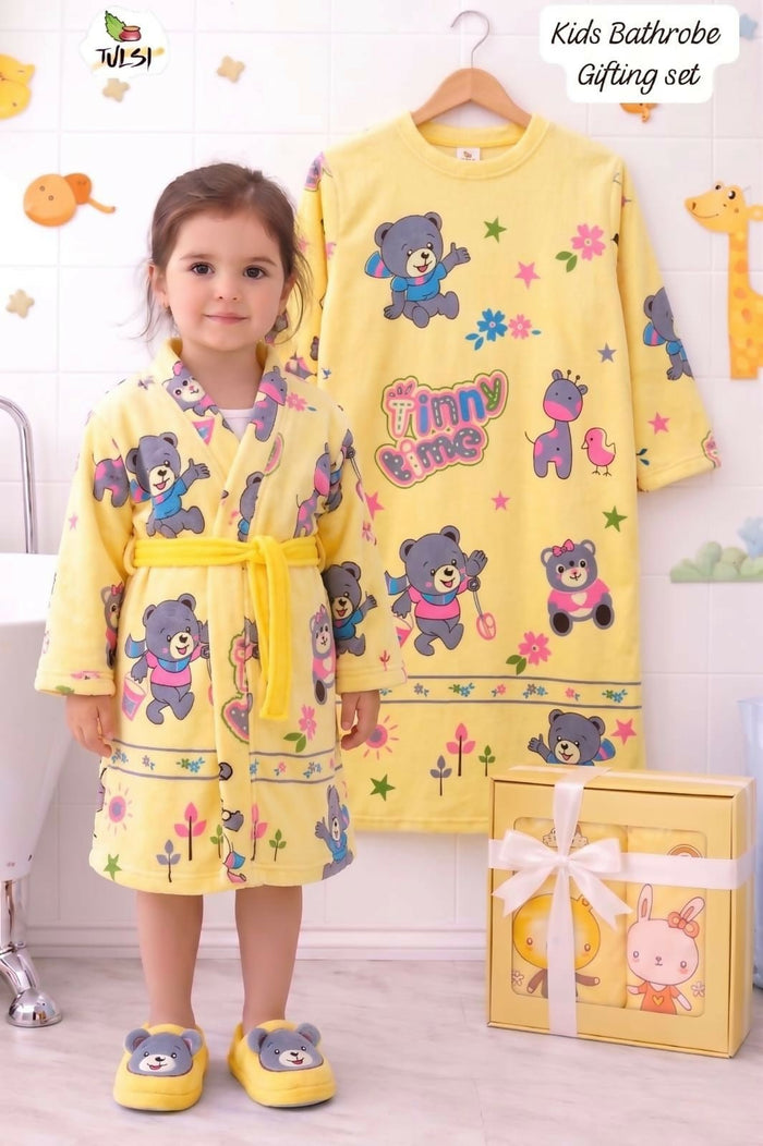3 PCS Unique Kids Bathrobe Set