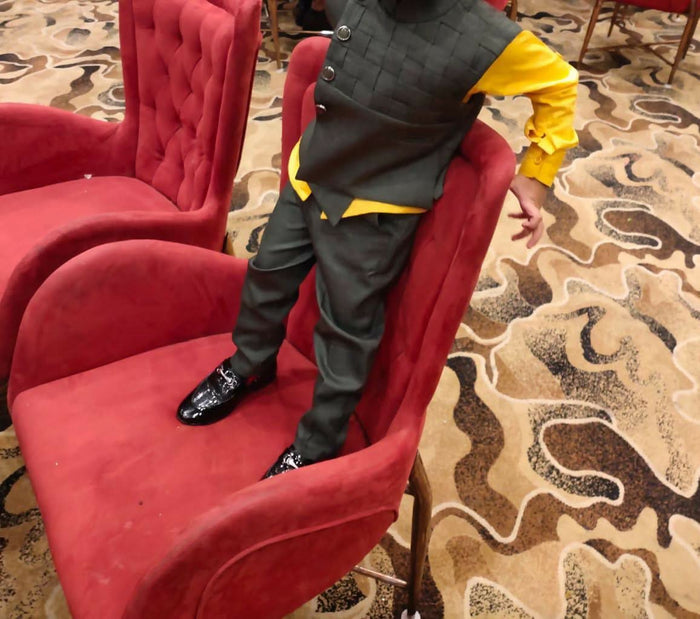 Dress your baby boy in style and comfort with this 3-piece party wear set, perfect for special occasions!