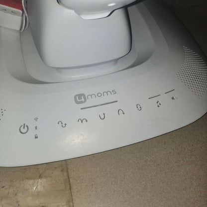 4moms mamaRoo Baby Swing with multiple soothing motions, adjustable speed settings, reclining seat, soft removable fabric, and interactive features designed to comfort and entertain babies during supervised use.