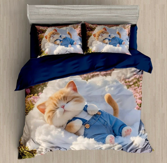 Cat On cotton Bed