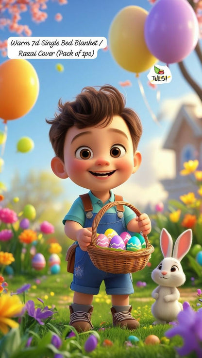 Boy with white rabbit