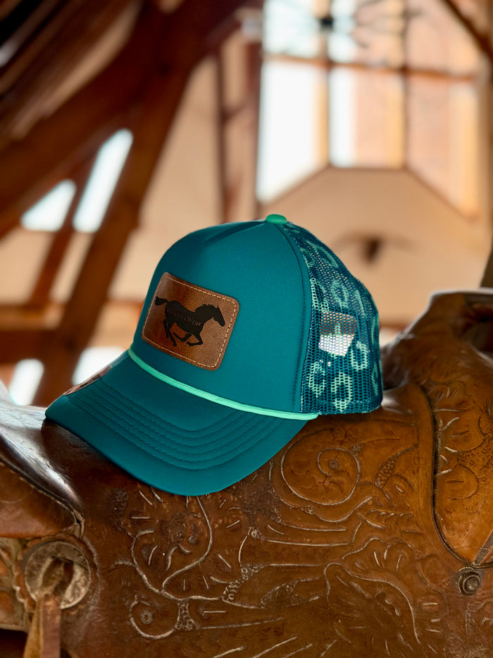 Teal Cheetah WhinneyWear Patch Hat
