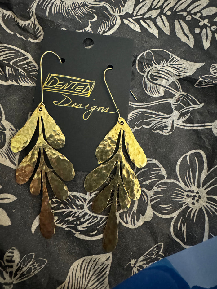 Dented Designs Brass Earings