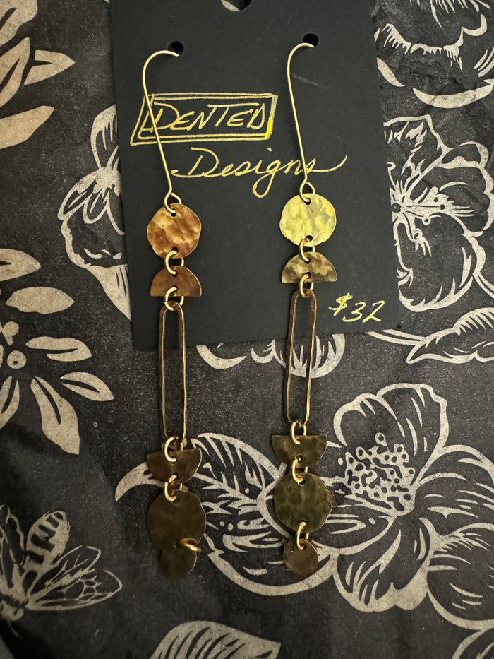 Dented Designs Brass Earings