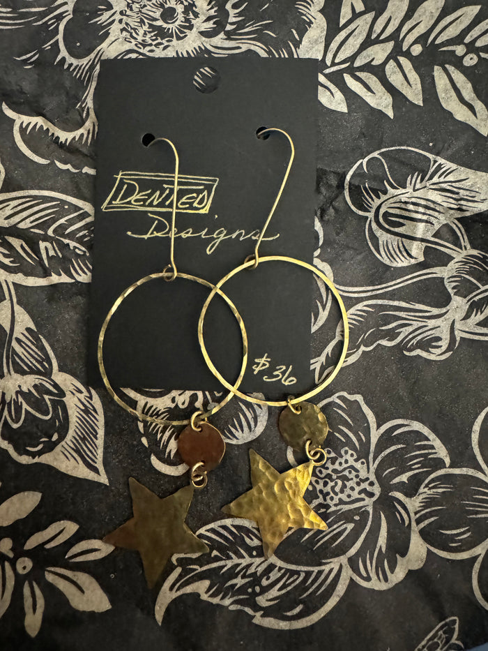Dented Designs Brass Earings