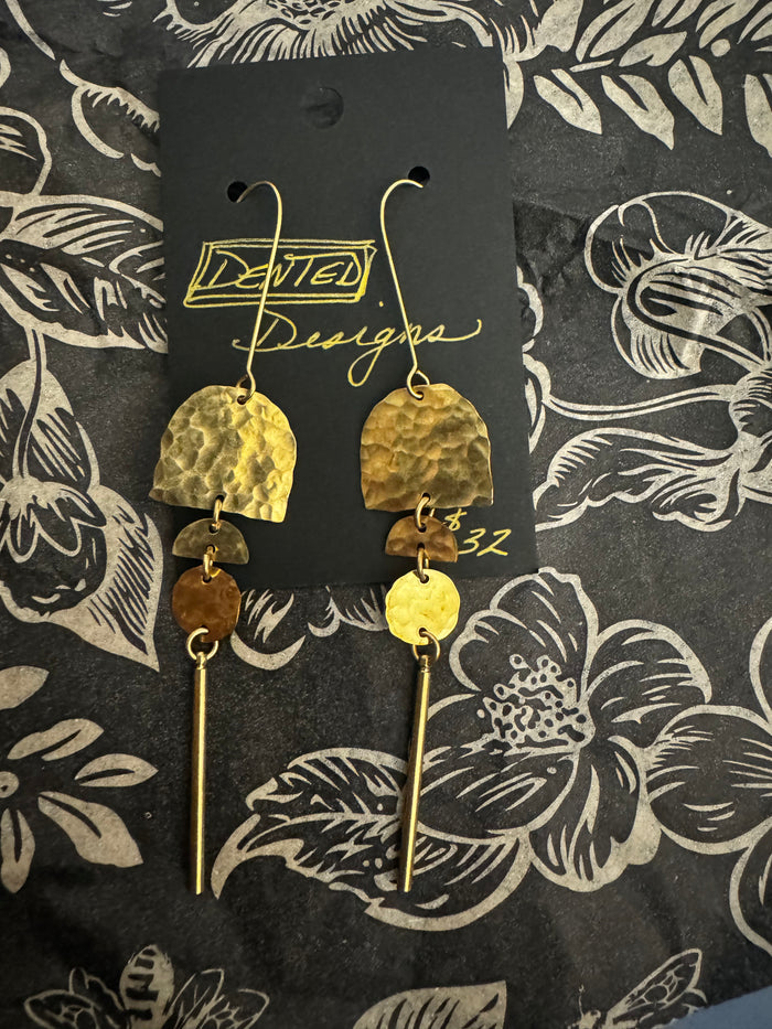 Dented Designs Brass Earings