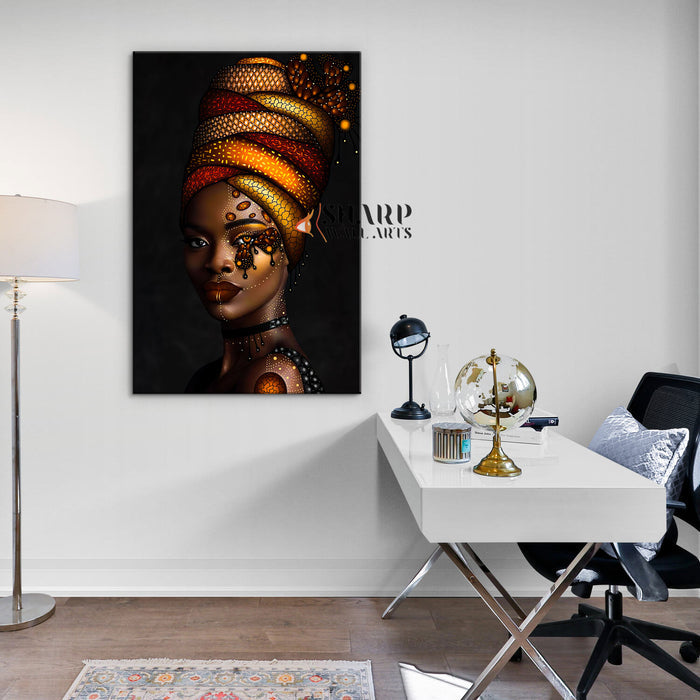 African American Woman Butterfly Canvas Wall Art