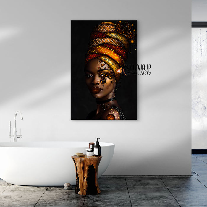 African American Woman Butterfly Canvas Wall Art