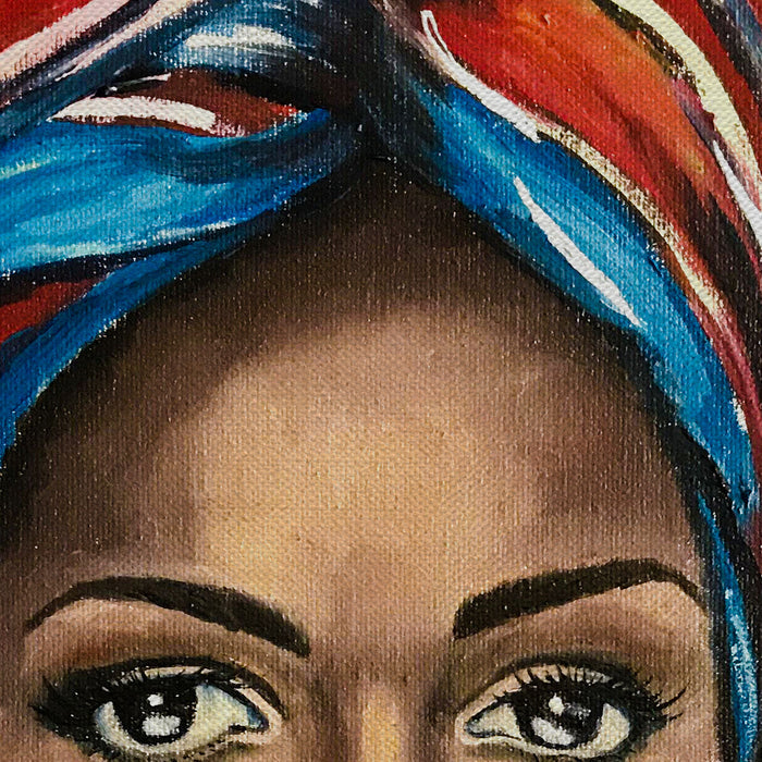 African Tribal Woman Painting Canvas Wall Art