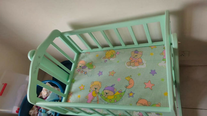 Shop now for the AMEIKA BABY FURNITURE Baby Manual Cradle, providing a safe, comfortable, and stylish sleeping solution for your newborn with gentle rocking motion and breathable mesh sides!