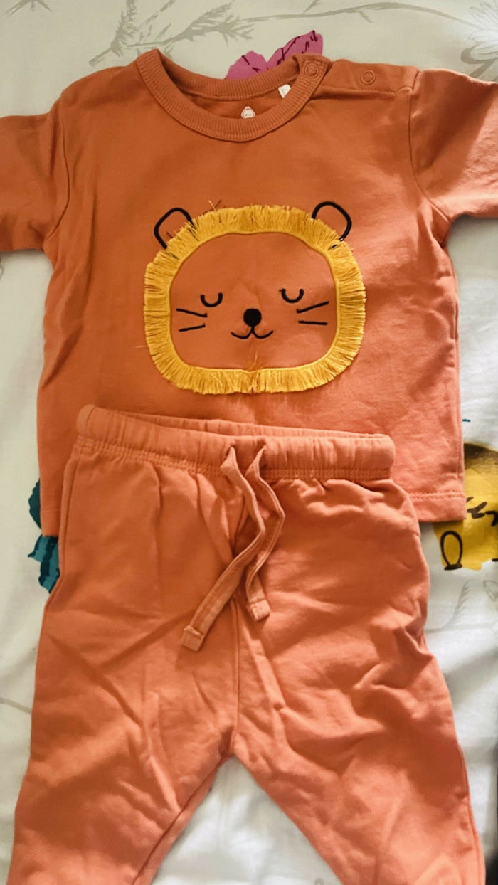 ARIEL Cotton Fleece T-Shirt With Trousers (Set Of 2)