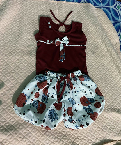 Baby girl short cum skirt & tees - PyaraBaby