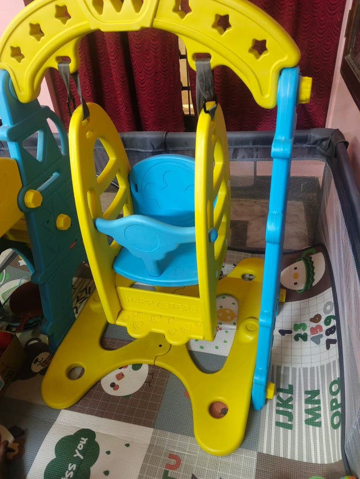 BABYHUG 3 in 1 Swing & Slide with Basketball Hoop Activity Play Set