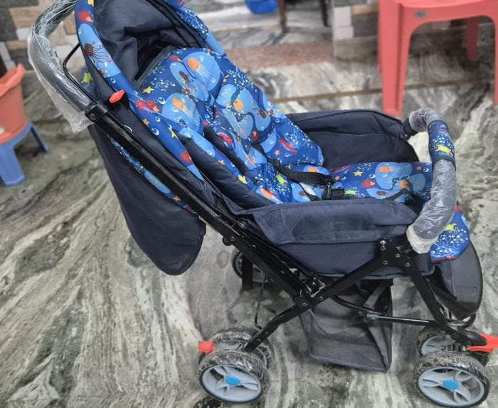 BABYHUG Cosy Cosmo Stroller/Pram with a lightweight foldable frame, reclining seat, adjustable canopy, 5-point safety harness, smooth wheels, and spacious storage basket for comfortable everyday travel with babies and toddlers.