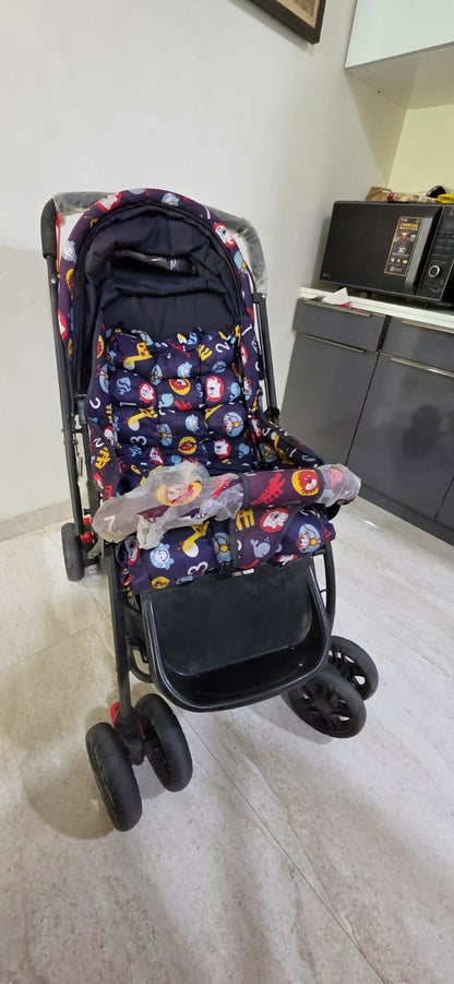 BABYHUG Cosy Cosmo Stroller/Pram with a lightweight foldable frame, reclining seat, adjustable canopy, 5-point safety harness, smooth wheels, and storage basket for comfortable everyday travel with babies and toddlers.