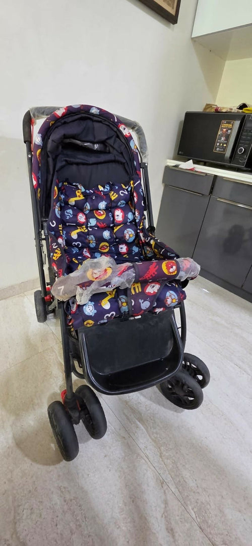 BABYHUG Cosy Cosmo Stroller/Pram with a lightweight foldable frame, reclining seat, adjustable canopy, 5-point safety harness, smooth wheels, and storage basket for comfortable everyday travel with babies and toddlers.