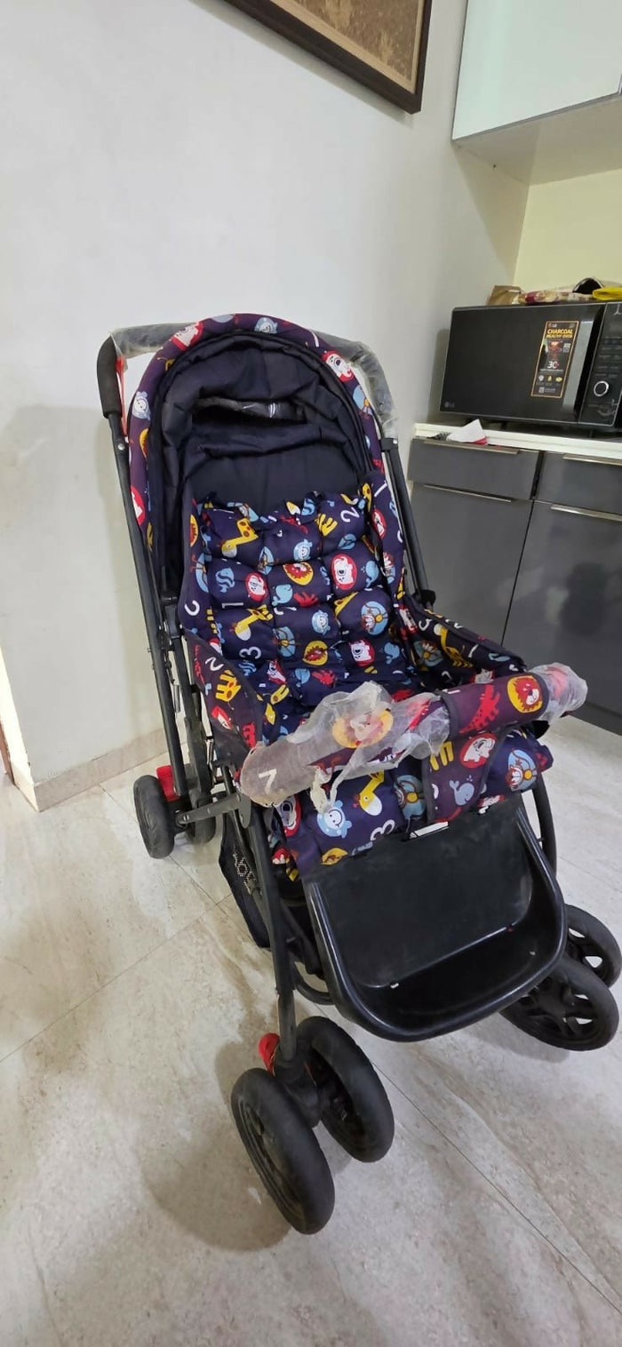 BABYHUG Cosy Cosmo Stroller/Pram with a lightweight foldable frame, reclining seat, adjustable canopy, 5-point safety harness, smooth wheels, and storage basket for comfortable everyday travel with babies and toddlers.