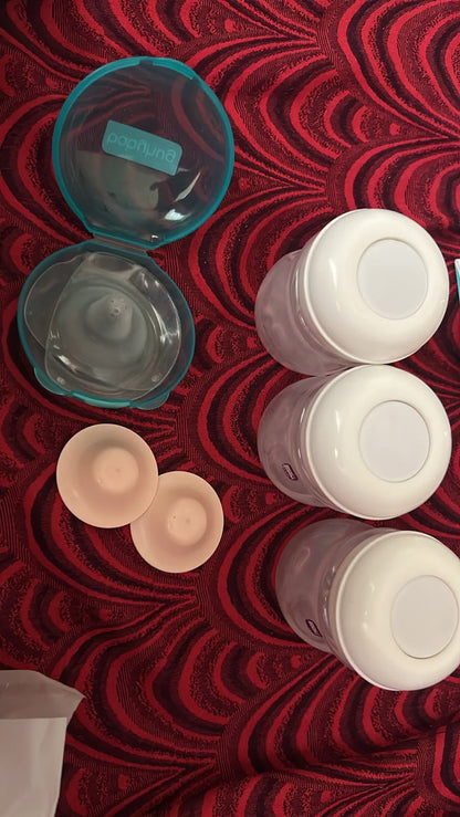 BABYHUG Double Electric Breast Pump with Accessories Include -  3 x 150 ml Storage Containers, Babyhug Nipple Shield, Nipple Healer