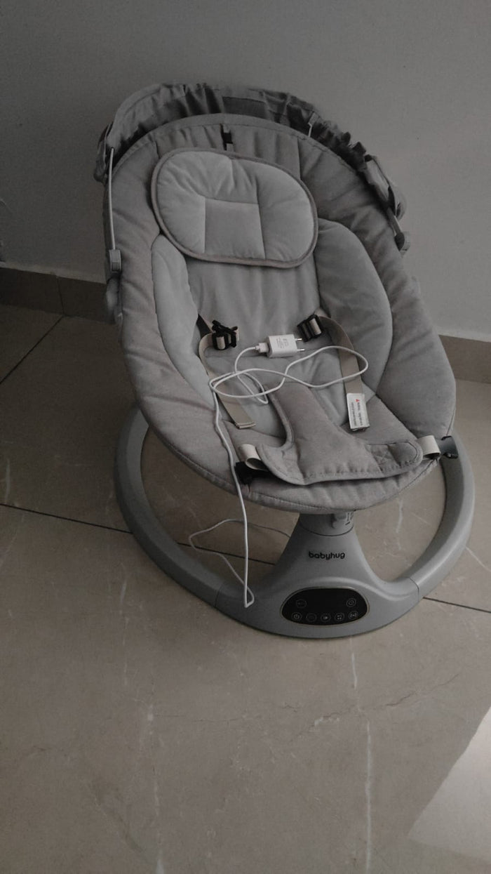 BABYHUG Electric Rocker/BabySwing  with Mosquito Net - Grey