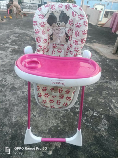 BABYHUG Fine Dining High Chair: Adjustable height and recline, safe, comfortable, and perfect for growing babies at mealtime.