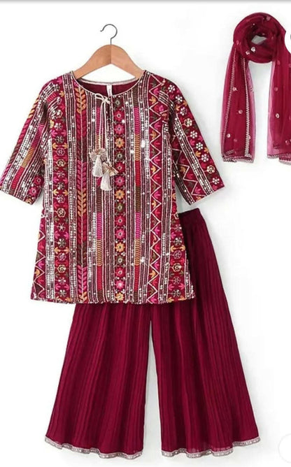 BABYHUG Kurti Plazo Set with Dupatta
