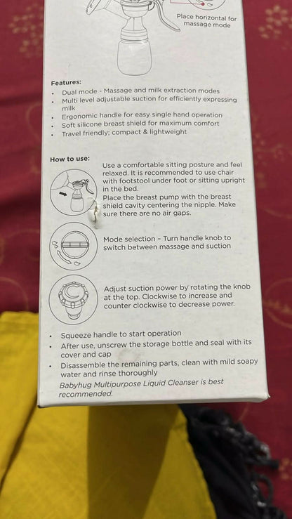 Buy BABYHUG Manual Breast Pump – Simple, Safe & Convenient Milk Expression for Moms
