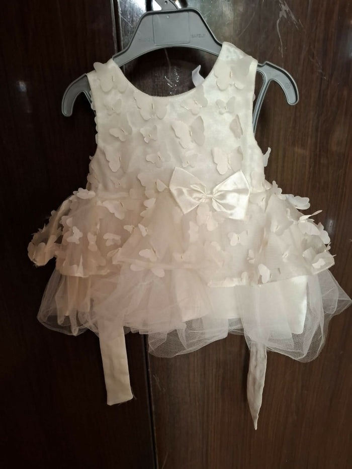 Buy Babyhug Sleeveless Party Wear Tutu Frock – Elegant Tutu Dress with Butterfly & Bow Appliqué for Baby Girls