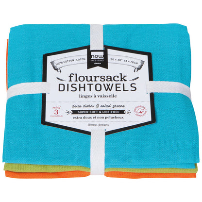 Bali Blue Cactus Crush Floursack Dishtowels Set of 3