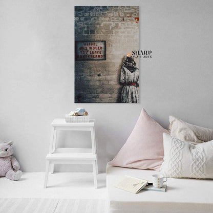 Banksy Alice Out Of Wonderland Canvas Wall Art - SharpWallArts